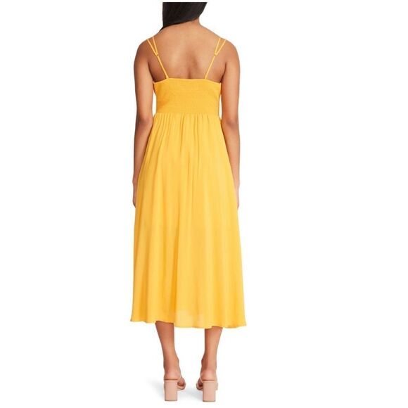 BB DAKOTA BY STEVE MADDEN Challi Midi‎ Dress, Summer, Yellow, Medium (6-8), NWT - Picture 3 of 5